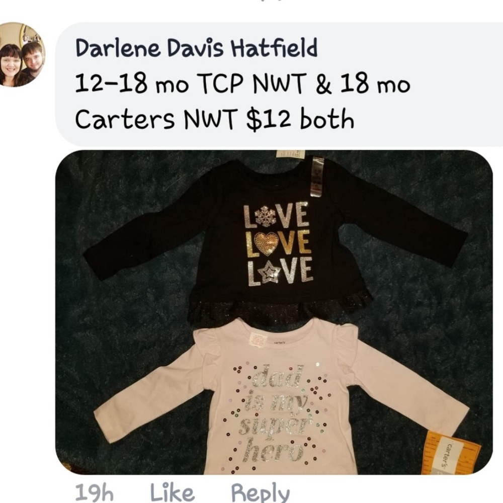 12-18 month TCP & 18 Mo Carters NWT shirts